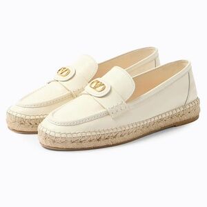 VALENTINO GARAVANI V-Logo Espadrille Loafers in Ivory - Size 40, 10-9.5 US